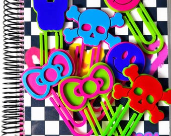 Acrylic Jumbo Paper Clip Bookmark | Planner marker Retro Spooky