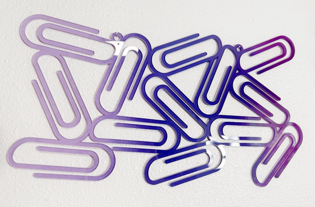 Paperclip Display Multi-jumbo Paperclip Wall Hanging | Quirky Photo Display | Paintable ...
