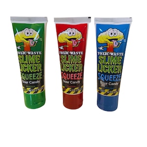  Slime Licker Squeeze Sour Candy - Cherry, Blue Razz