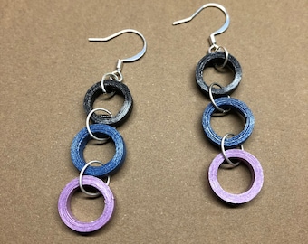 Quilled Paper Purple Drop Earrings\Paper Jewelry\Multicolored Paper Art
