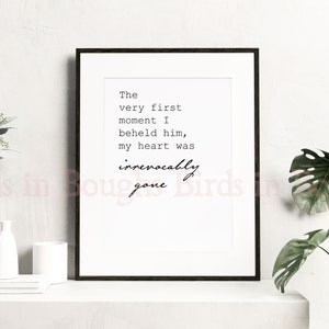 Jane Austen Quote, Romance, Digital Print, Wall Art, Digital Download, Typography Print, Printable Quotes, Love Quotes, Instant Download