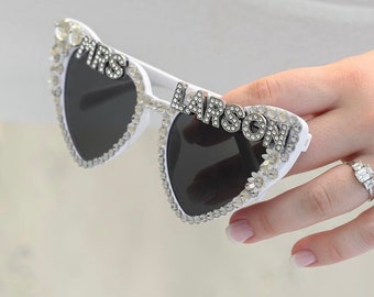 Cream Heart AB Swarovski Crystal Bow Sunglasses - Etsy