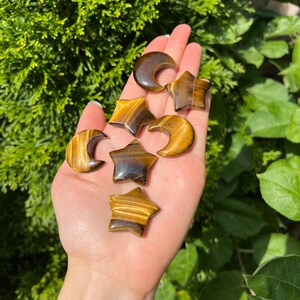 Tiger Eye Moon Star Pocket Crystal - Crystal Healing - Healing Energy - Protection - Confidence - Charm - Natural Stone