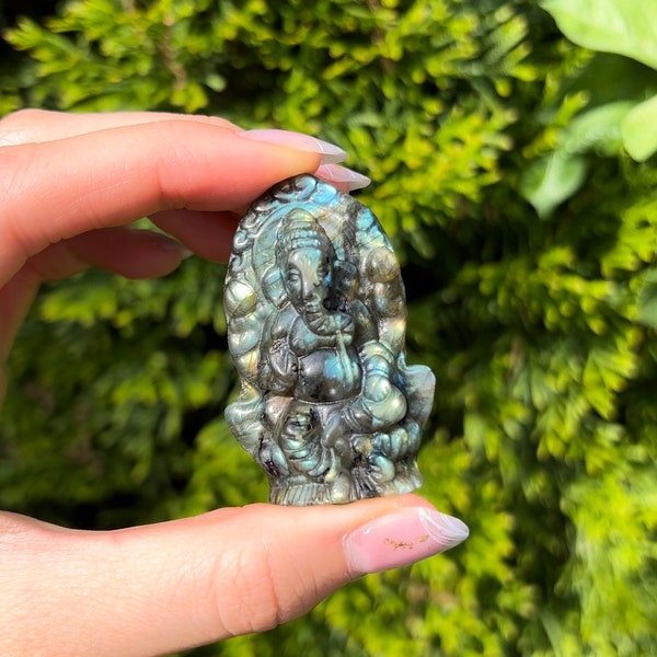 2” Flashy Labradorite Ganesha Figure - You Choose - Unique Labradorite - Crystal Healing - Crystal Energy - Gifts - Home Decor - Reiki