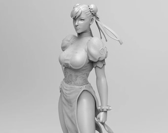 Street Fighter Chung Li poseren - STL-bestanden voor 3D-printen - digitale download 3D-print STL-bestanden