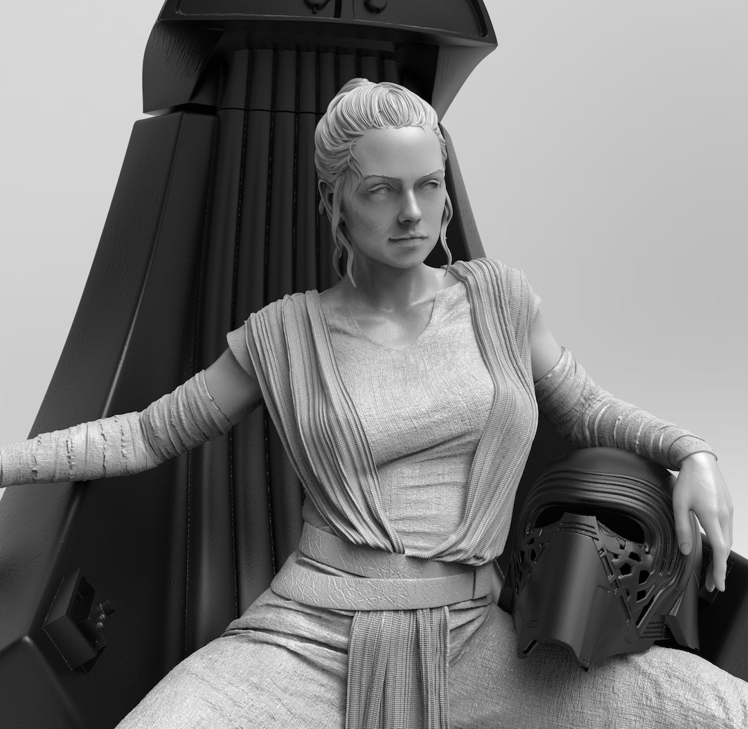 Rey Stl 3d Print Nsfw And Sfw Star Wars Digital Download Split 3d Model Printing Files Stl Files