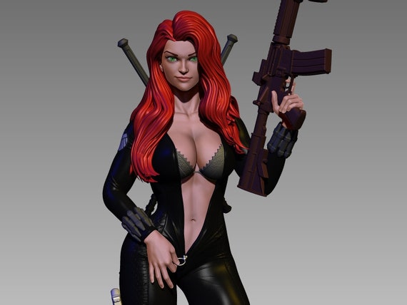 Black Widow Sexy STL 3D Print | Superhero Digital Download Split 3D Model  Printing Files | STL Files - Etsy