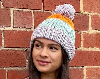 Hand crafted knitted adult and children's beanie