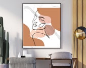Printable art face abstract, Wall art, Digital art, abstract art, face art,Instant Download