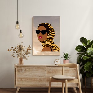 Fashionista girl digital art, Black girl art , Black woman , Fashion art , Wall art, Fashion Print,Stylish woman
