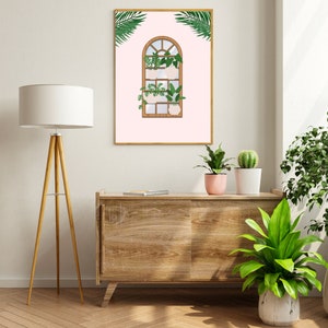 Window garden art , Printable art , Digital art, Wall art, Instant download, Minimalist art, Abstract art