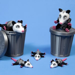 Opossum | 3D Printed Articulating Fidget Toy | cute possum | Trash Can Gift Idea