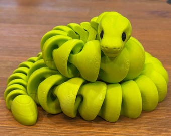 Articulated Snake -25Inch Flexible Toy, Cute Fidget Snake, Flexi Happy Snake,  Educational Toy-3D Printed Articulating-