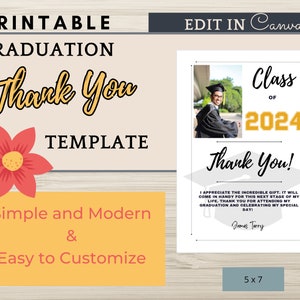DRUCKBAR Abschluss Danke Vorlage, High School, College, in Canva bearbeiten, herunterladbar, E-Mail, schnell und einfach