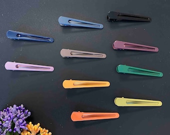 A pack of 10 Droplet shape alligator clips | Gloss finish | For thick hair | Hair care | Hair & beauty accessories | hair clips | minimalist