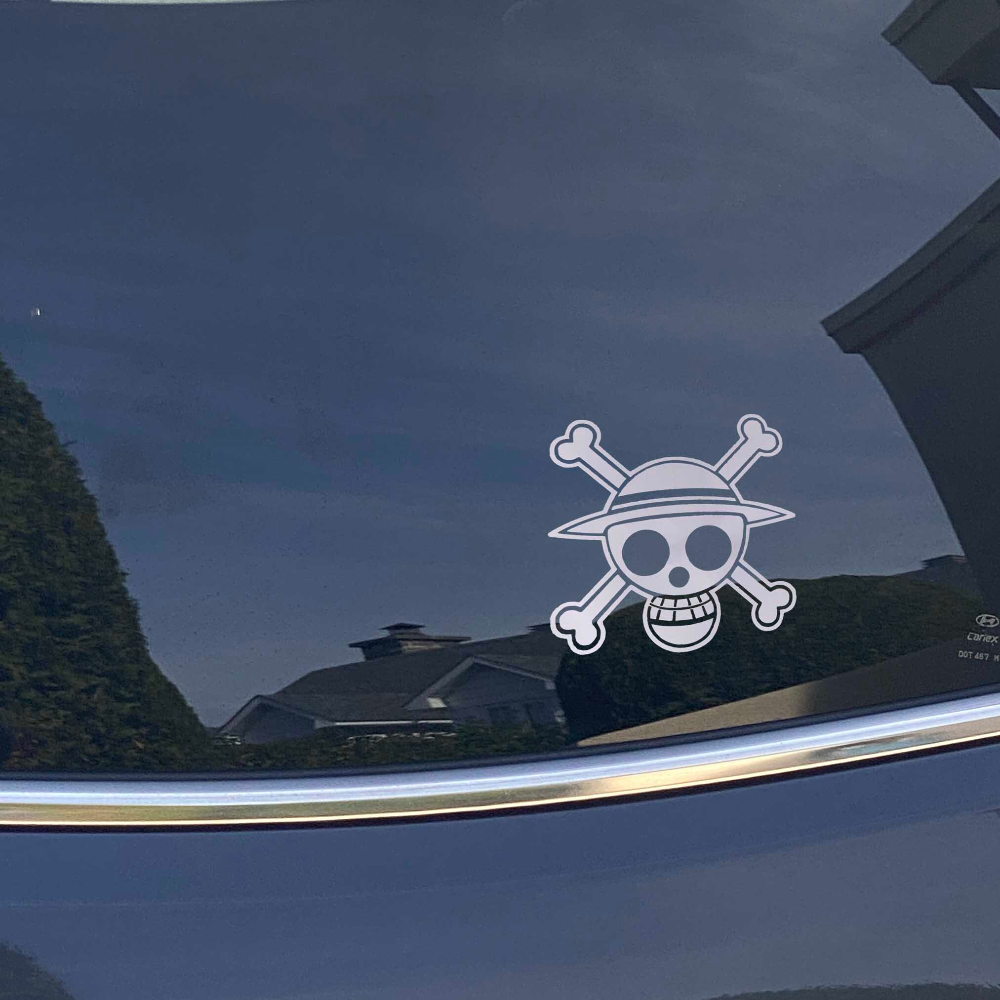 Kit 2 Adesivi Tuning JOLLY ROGER 01 Pirata Auto Moto Decals Set Camper