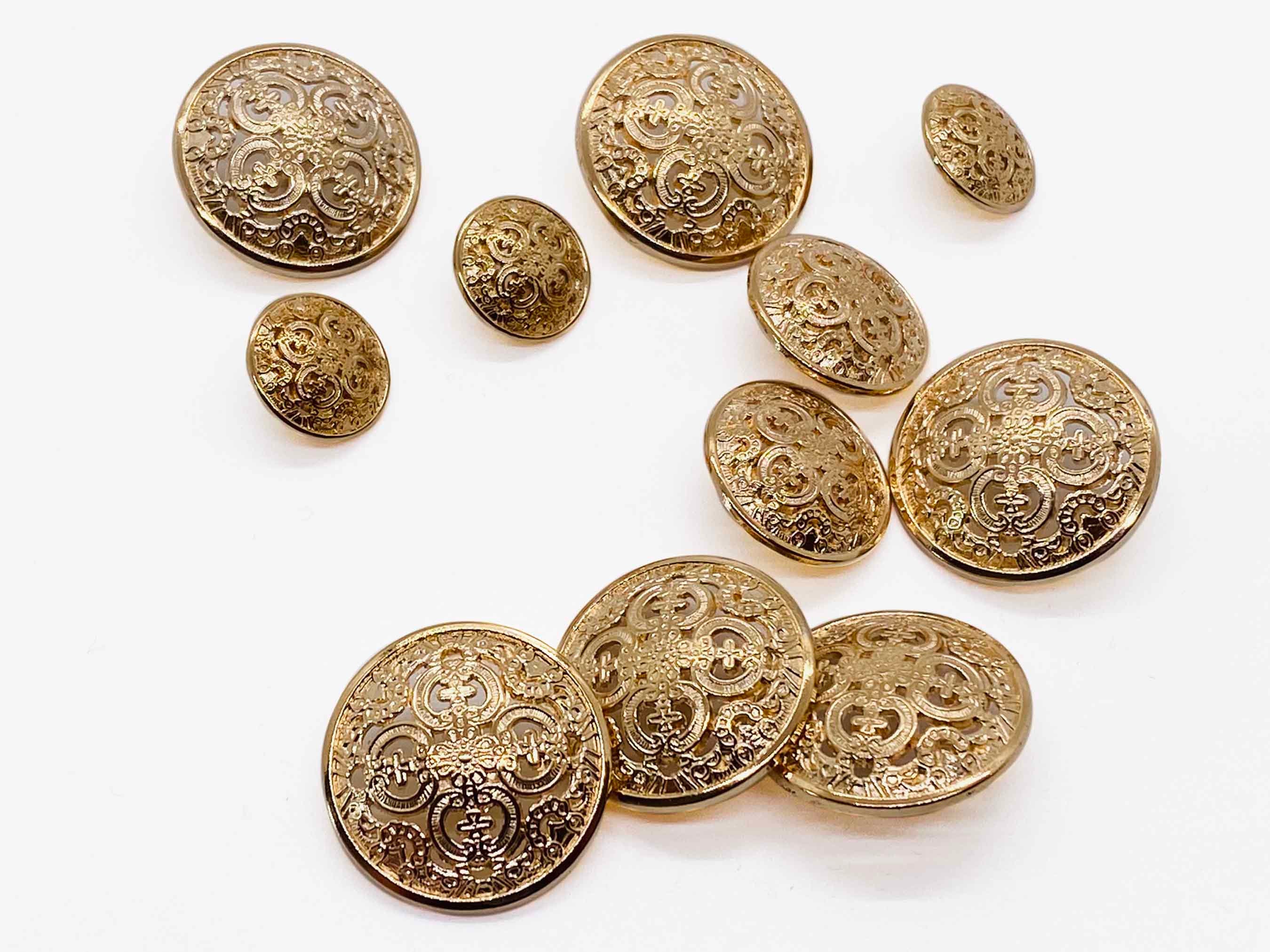 Gold Metal Shank Buttons, Golden Color, Vintage Retro Style, Raised Top,  for Sewing Cardigan Jacket Coat Suit Blazer, 12.5mm, Half Inch -  Canada