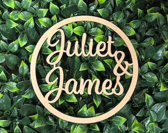 Personalized Wedding Hoop Sign | MDF Couples Plaque