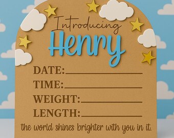Personalized Baby Announcement Plaque | 3D Nursery Decor