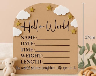 Newborn Announcement Plaque | Engraved Wood  Hospital Plaque