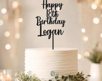Personalised Age & Name Birthday Cake Topper