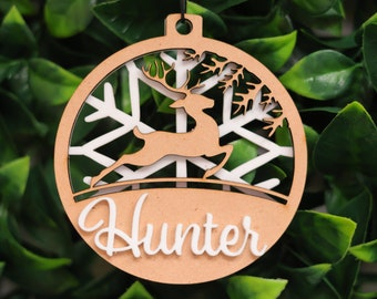 Personalized Christmas Bauble | Laser Cut Acrylic Ornament