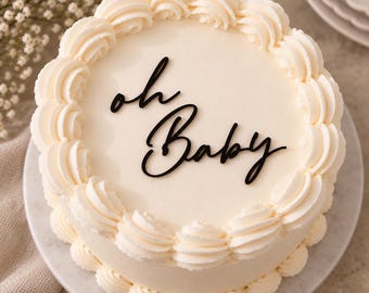 Oh Baby Acrylic Cake Charm | Baby Shower Cake Topper | Baby Shower Cake Decoration | Acrylic Cake Decor | Mum To Be