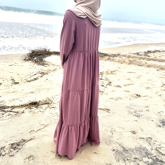 casual modest dress for women Women's 24539 Color:Purple/Black Modest Prom Dresses Convertible Satin Wedding Dress ultra soft keep you
