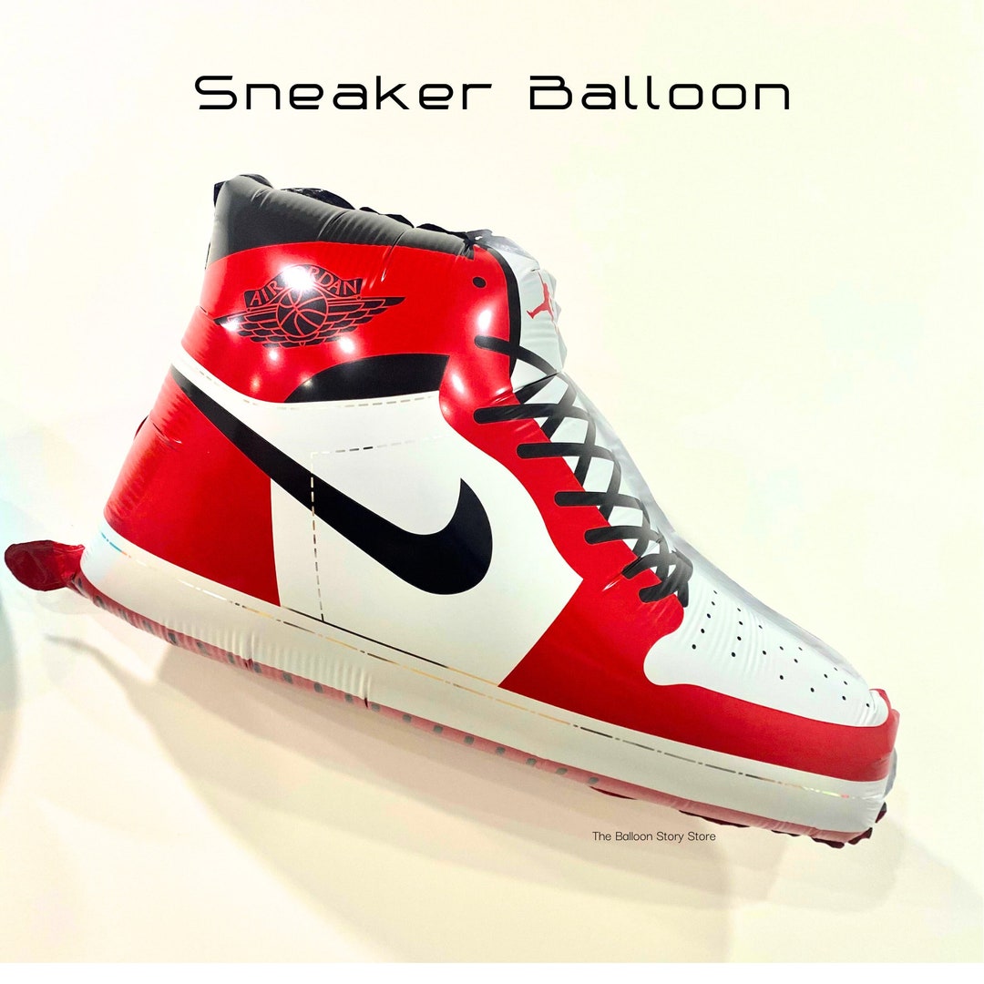 Red Sneaker Foil Balloon Air Jordan Shoe Balloon Athletes Shoe Balloon