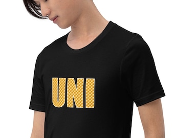 Uni T-Shirt - Traditional Japanese Ichimatsu Pattern Unisex Shirt - Sea Urchin Sushi Inspired Colors