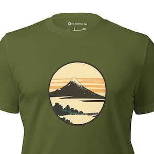 Mount Fuji Shirt - Dawn at Isawa Unisex Japanese T-shirt - 5 Colors with Traditional Japanese Woodblock Ukiyo-e Art and Modern Aesthetic