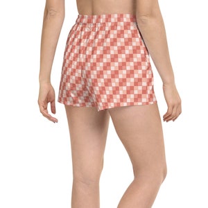 Women’s Pink Salmon Ichimatsu Pattern Recycled Shorts