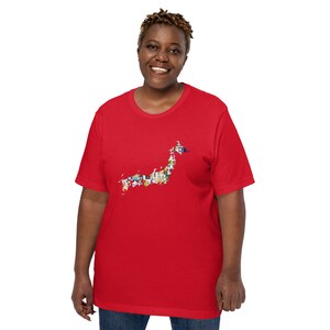 Sake Label Map of Japan: Rice Wine Design Unisex T-shirt (Free Shipping)