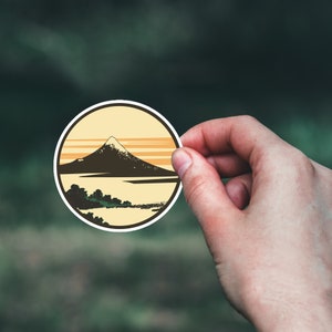Mount Fuji: Dawn of Isawa Sticker - Japanese Ukiyo-e Inspired Art Sticker
