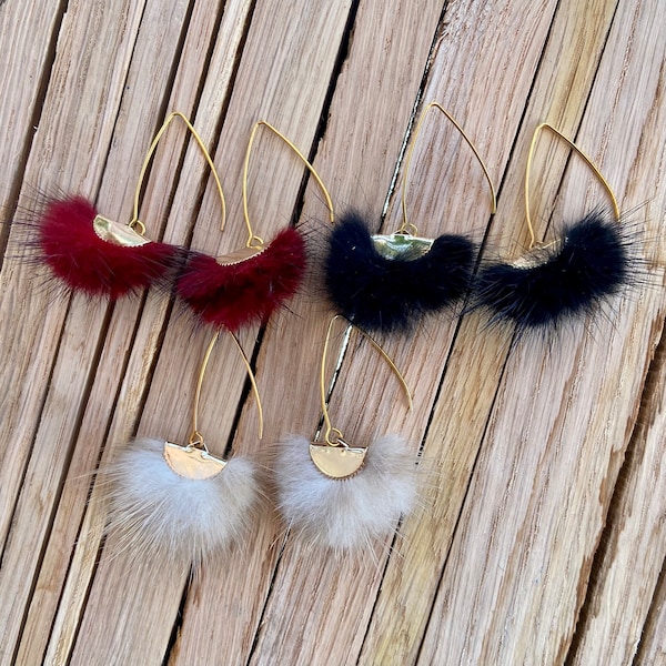 Fur Earrings Etsy