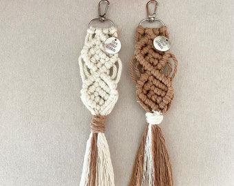 Macrame Keying DIY Kit ( 2 Diamonds 2 Colours) Including Everything and Tutorial