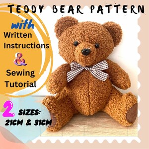 Adorable Teddy Bear DIY Pattern  (Digital File) and Online Tutorial