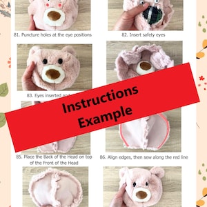Teddy Bear Sewing Pattern PDF | DIY Plush Bear Pattern | Stuffed Animal Tutorial | 2 Sizes Teddy Bear | Beginner Friendly image 4