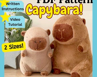 Entzückendes Capybara DIY-Muster, schriftliche Anleitung und Online-Tutorial (2 Größen! )