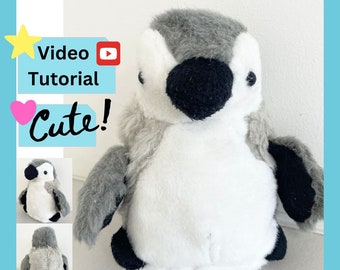 Adorable Penguin Plush DIY Pattern (Digital PDF File) and Online Tutorial