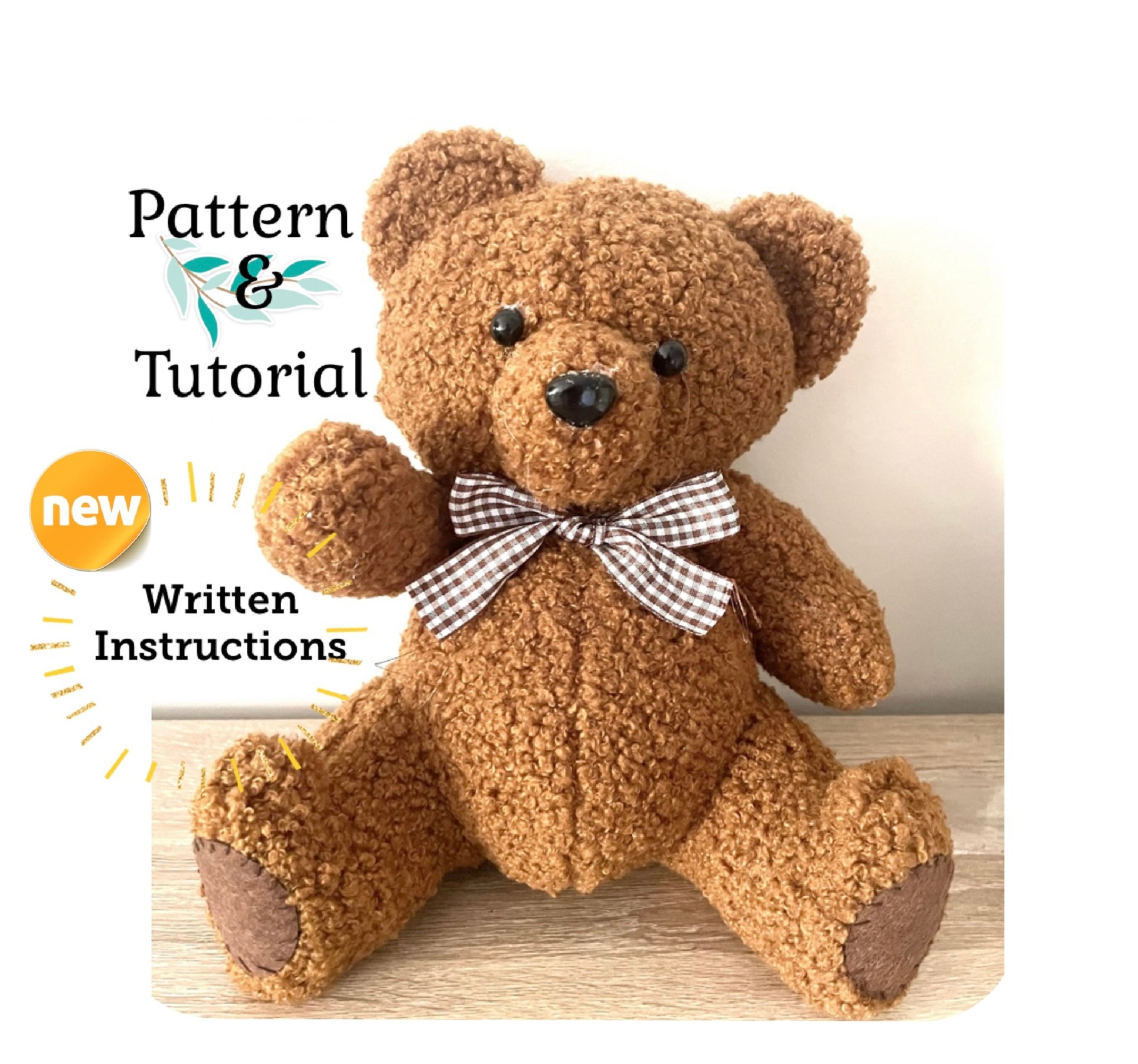 Adorable Teddy Bear DIY Pattern digital File and Online Tutorial 