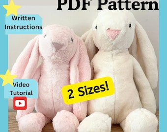 Schema fai da te per Rabbit Sisters, istruzioni scritte e tutorial online (2 misure! Coniglio grande e piccolo!)