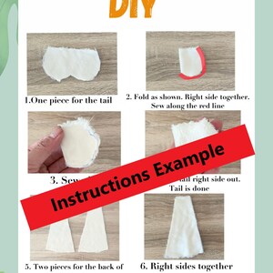 Bunny Sewing Pattern PDF | Plush Rabbit Pattern | Stuffed Animal Sewing Pattern | Beginner Soft Toy Tutorial | 2 Sizes image 3