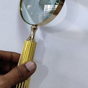 Vintage Style Brass Magnifying Glass 4&quot; Nautical Maritime for Navigation