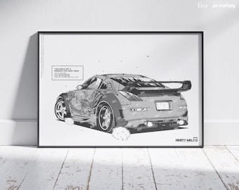 Takashi DK VEILSIDE Nissan 350Z Print, Poster, Automotive