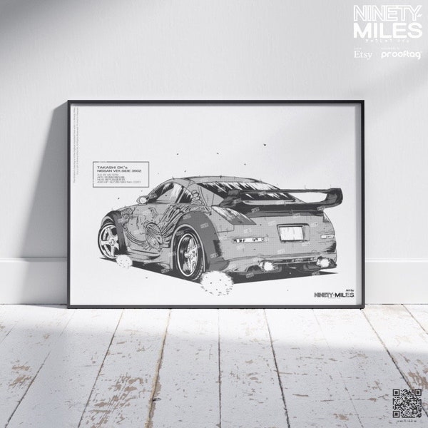 Takashi DK VEILSIDE Nissan 350Z Print, Poster, Automotive Art, Comic Art