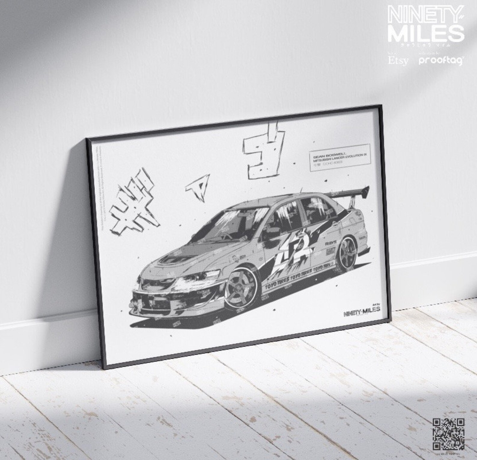 Sean Boswell Mitsubishi Lancer Evolution IX Print, Art, Automotive Art