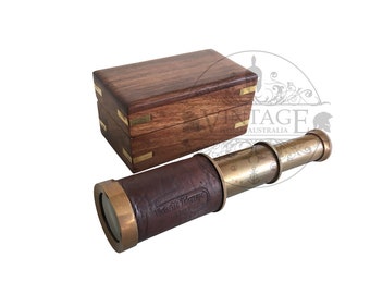 Leather Grip 2-Draw 150mm Pocket Spyglass Telescope | Fully Functional