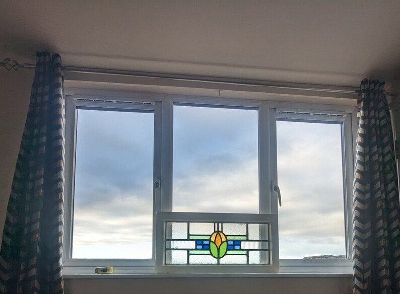 Renovated Superb Vintage Stained Glass Panel Etsy