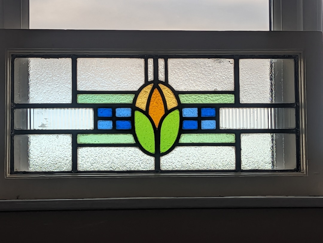 Renovated Superb Vintage Stained Glass Panel Etsy